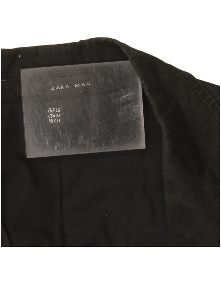 Giacca blazer da uomo a 1 bottone Zara EU 46 piccola in cotone nero