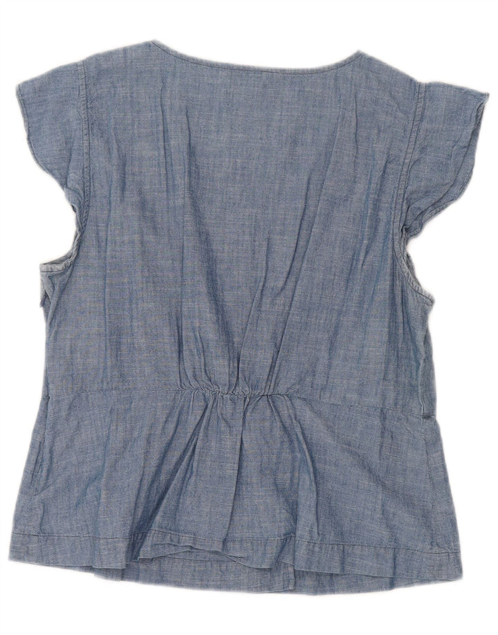 Top camicetta da donna J. CREW UK 14 grande cotone blu