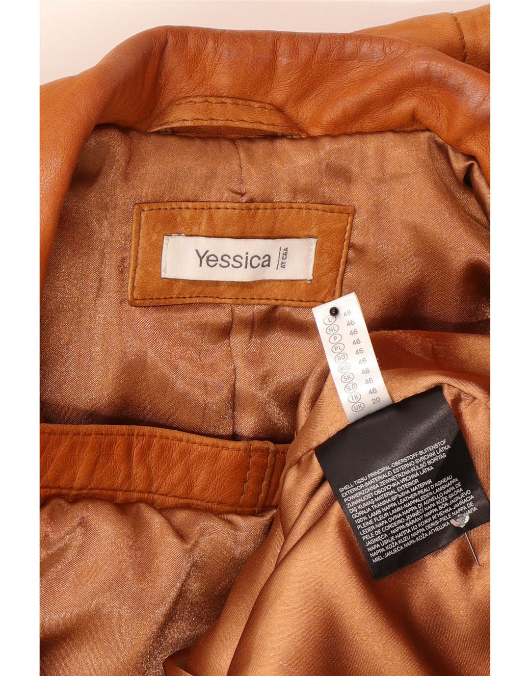 Giacca in pelle da donna Yessica UK 20 2XL Pelle marrone