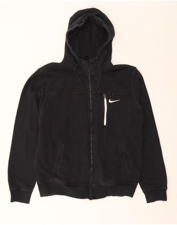 Felpa con cappuccio e zip Nike da uomo in cotone nero medio