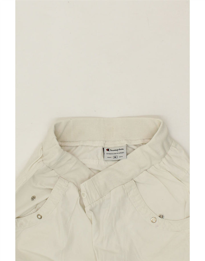 CHAMPION Womens Bermuda Sport Shorts UK 12 Medium Off White Vintage Champion and Second-Hand Champion from Messina Hembry 