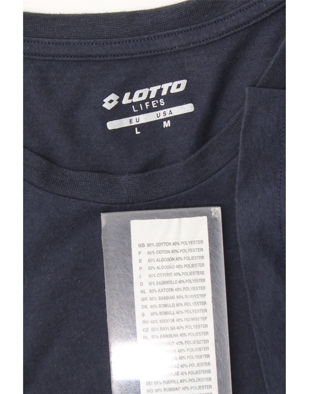 T-shirt da uomo Lotto Top Large in cotone blu navy