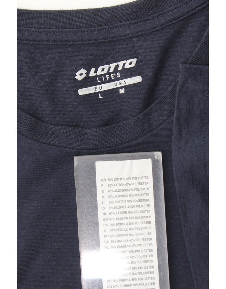 T-shirt da uomo Lotto Top Large in cotone blu navy