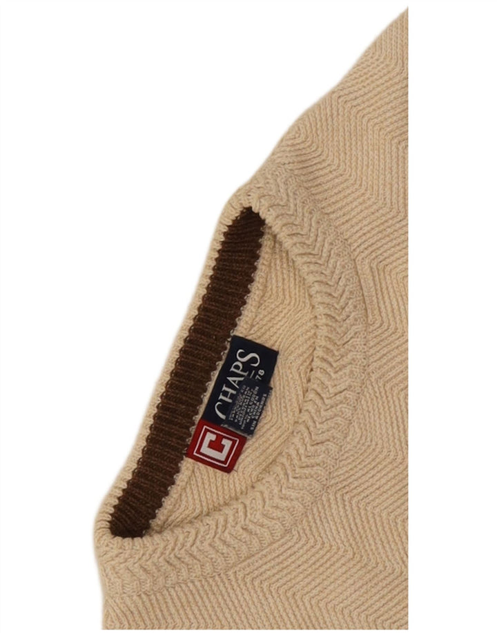 Maglione da uomo girocollo Chaps in cotone Chevron beige medio