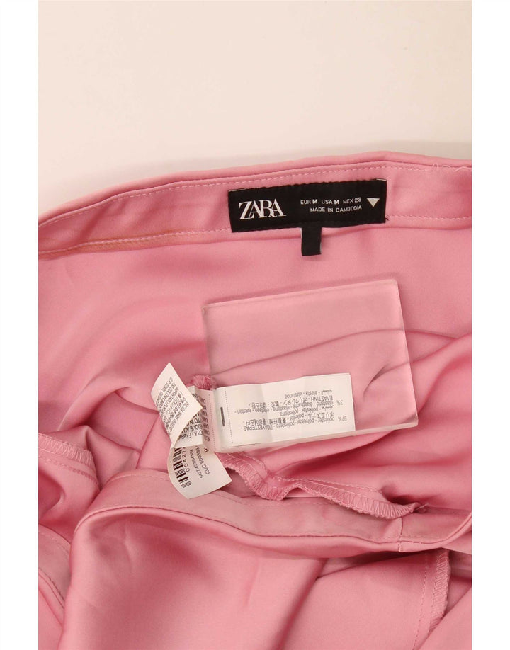 Gonna a trapezio da donna Zara media W30 rosa poliestere