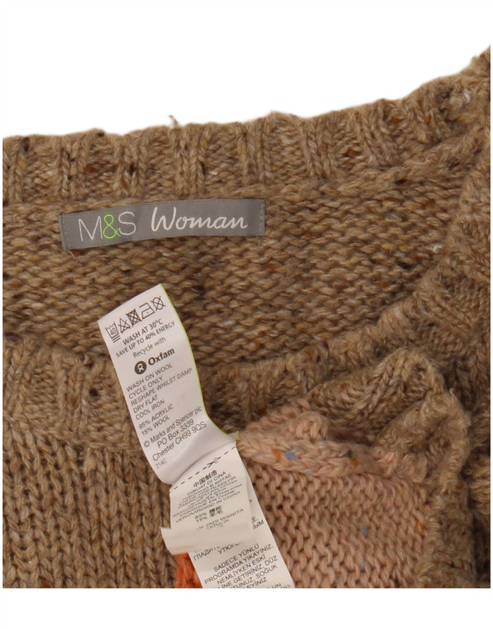 Maglione maglione con scollo a barca da donna Marks & Spencer UK 14 grande Beige