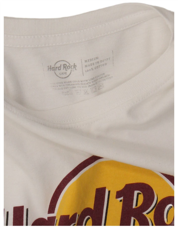T-shirt grafica da uomo Maiorca Hard Rock Cafe UK 14 cotone bianco medio