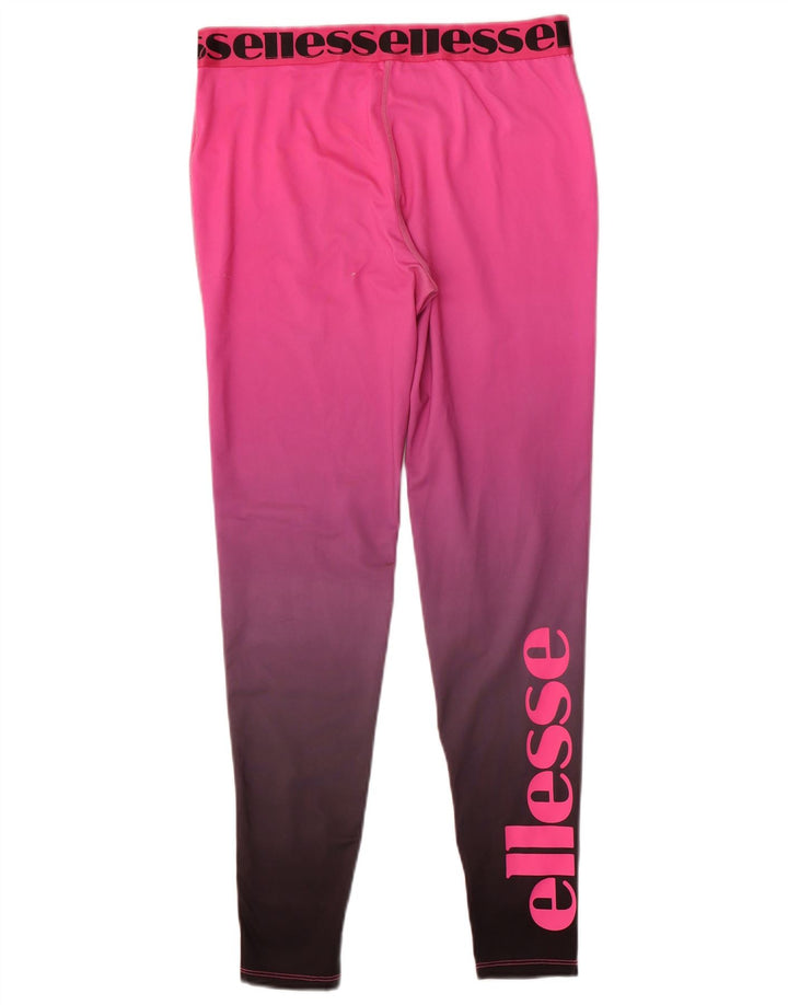 Leggings grafici da donna Ellesse UK 14 Large Poliestere color block rosa