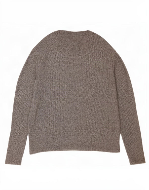 Maglione maglione girocollo da uomo Zara XL in cotone chiazzato grigio