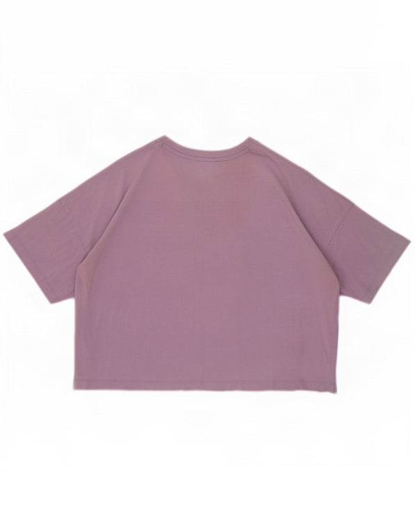 T-shirt corta oversize da donna Champion Top UK 16 grande cotone viola