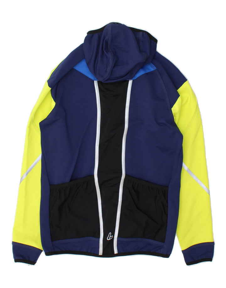 LOFFLER Mens Hooded Tracksuit Top Jacket Medium Yellow Colourblock Vintage Loffler and Second-Hand Loffler from Messina Hembry 