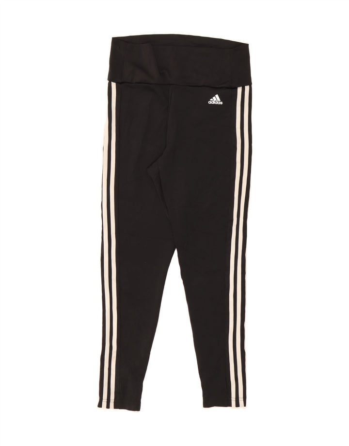 ADIDAS Womens Aeroready Leggings UK 12/14 Medium Black Polyester Vintage Adidas and Second-Hand Adidas from Messina Hembry 