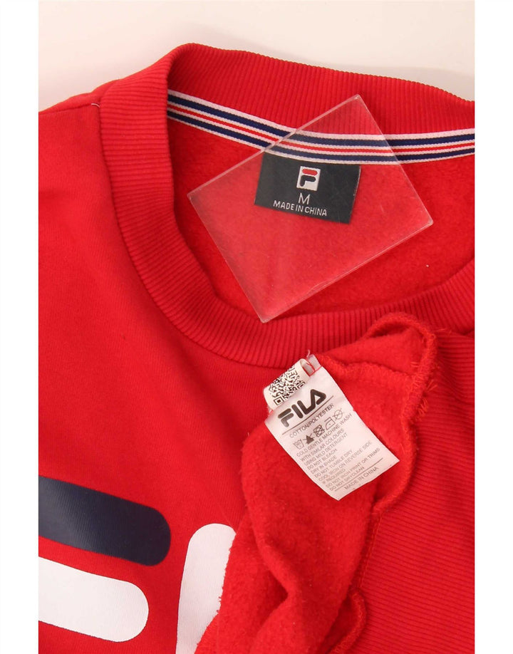 Felpa grafica da uomo Fila Maglione rosso medio in cotone