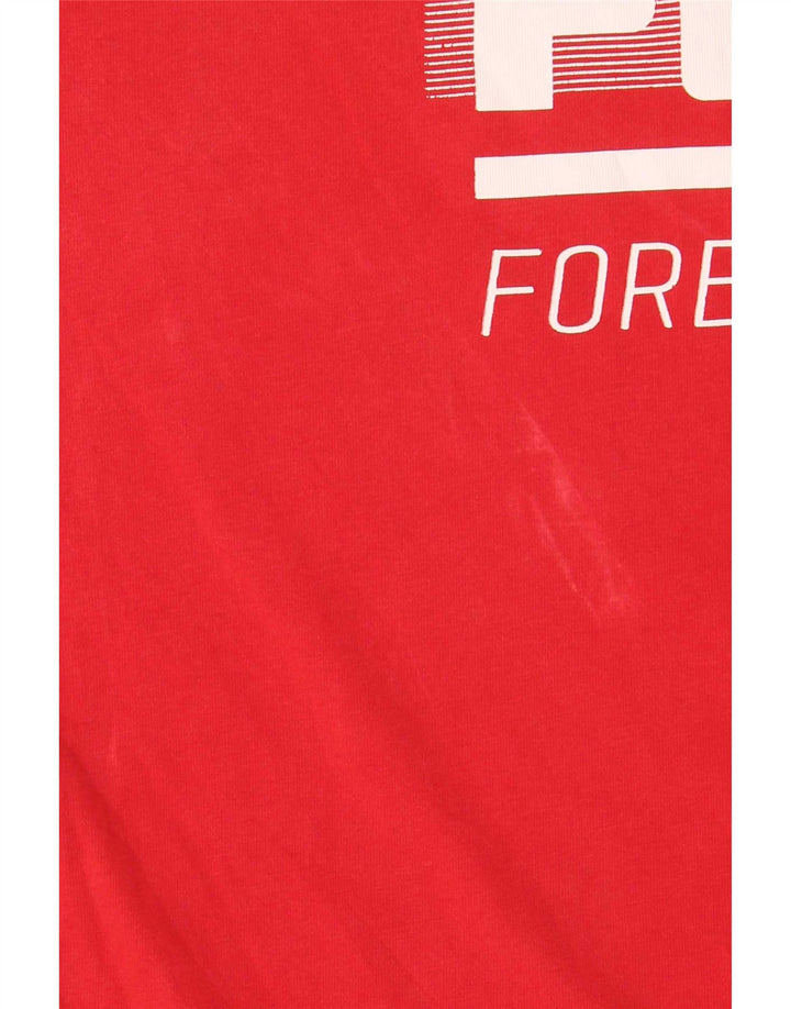 T-shirt grafica da uomo Adidas Top in cotone rosso medio