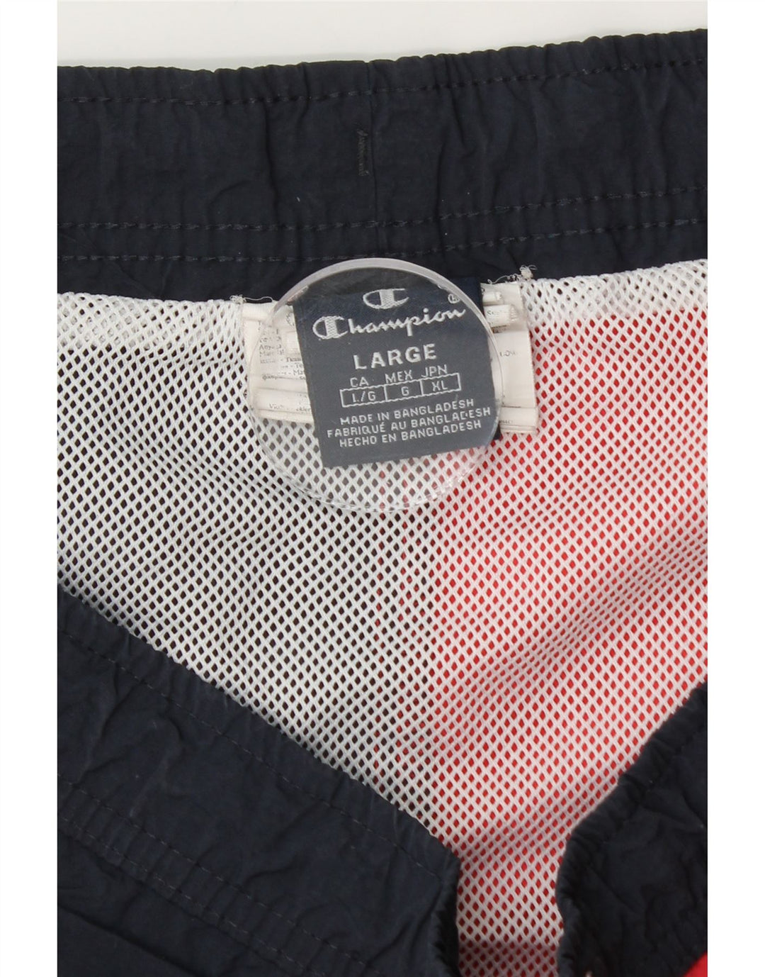 Pantaloncini da bagno grafici da uomo Champion grandi color block blu navy