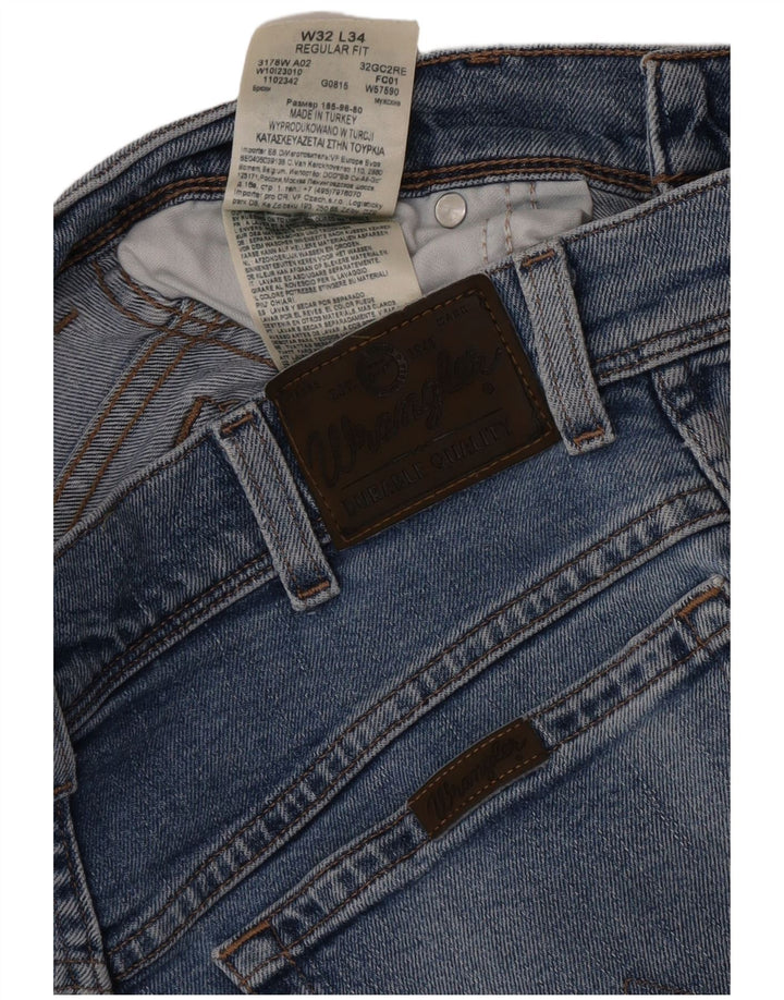 Jeans dritti da uomo Wrangler vestibilità regolare W32 L34 cotone blu