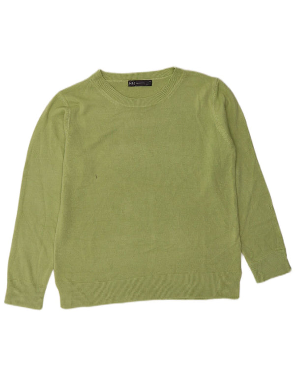 Maglione maglione con scollo a barca da donna Marks & Spencer UK 12 Acrilico verde medio
