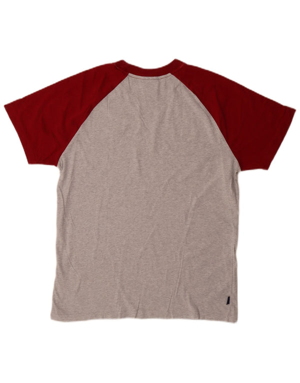 T-shirt da uomo Superdry Top in cotone color block grigio medio
