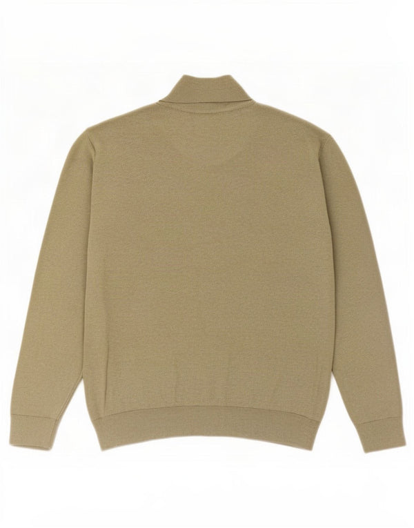 Polo Ralph Lauren Maglione da uomo con zip e collo XL in cotone kaki