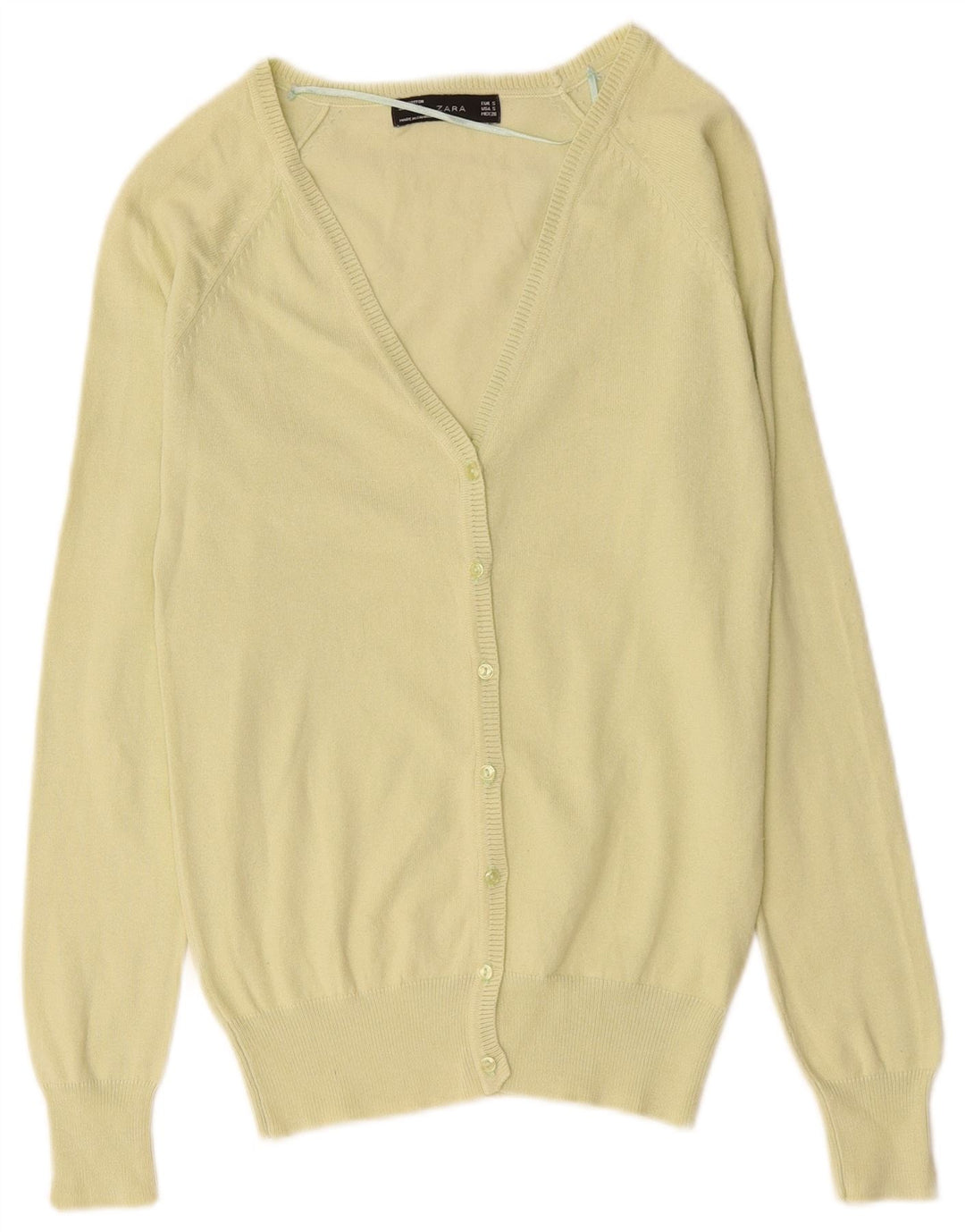 Maglione Cardigan da Donna ZARA UK 8 Piccolo Cotone Verde