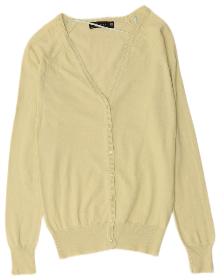 Maglione Cardigan da Donna ZARA UK 8 Piccolo Cotone Verde