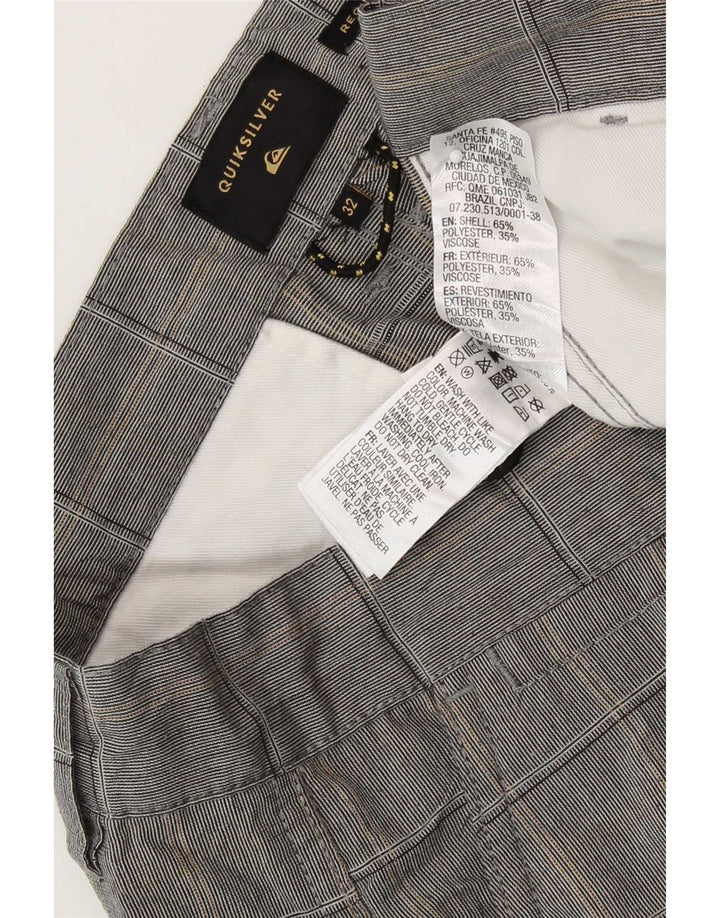 Pantaloncini chino Quiksilver da uomo vestibilità regolare W32 poliestere a quadri grigio medio