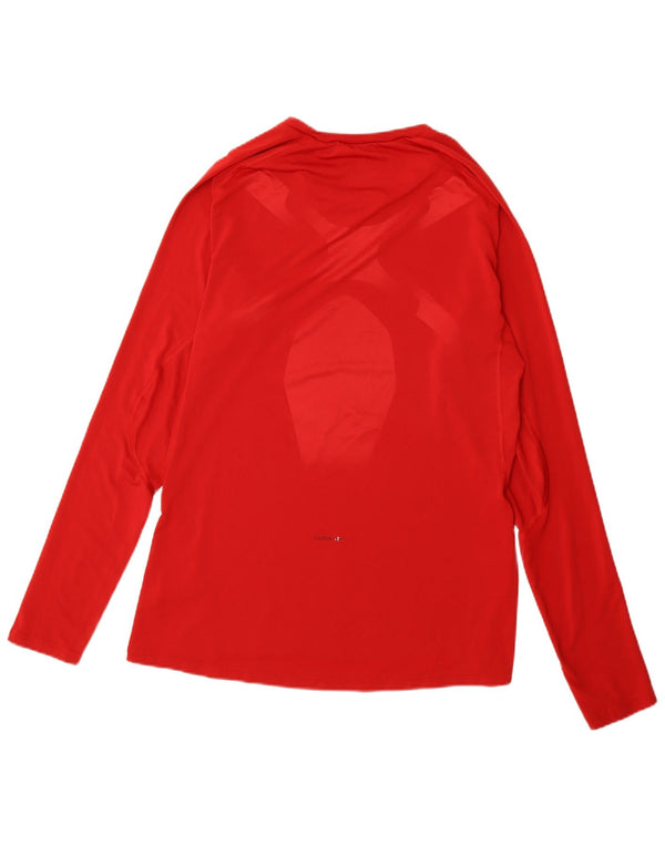 Adidas Uomo Climalite Graphic Top Manica Lunga XL Rosso Poliestere