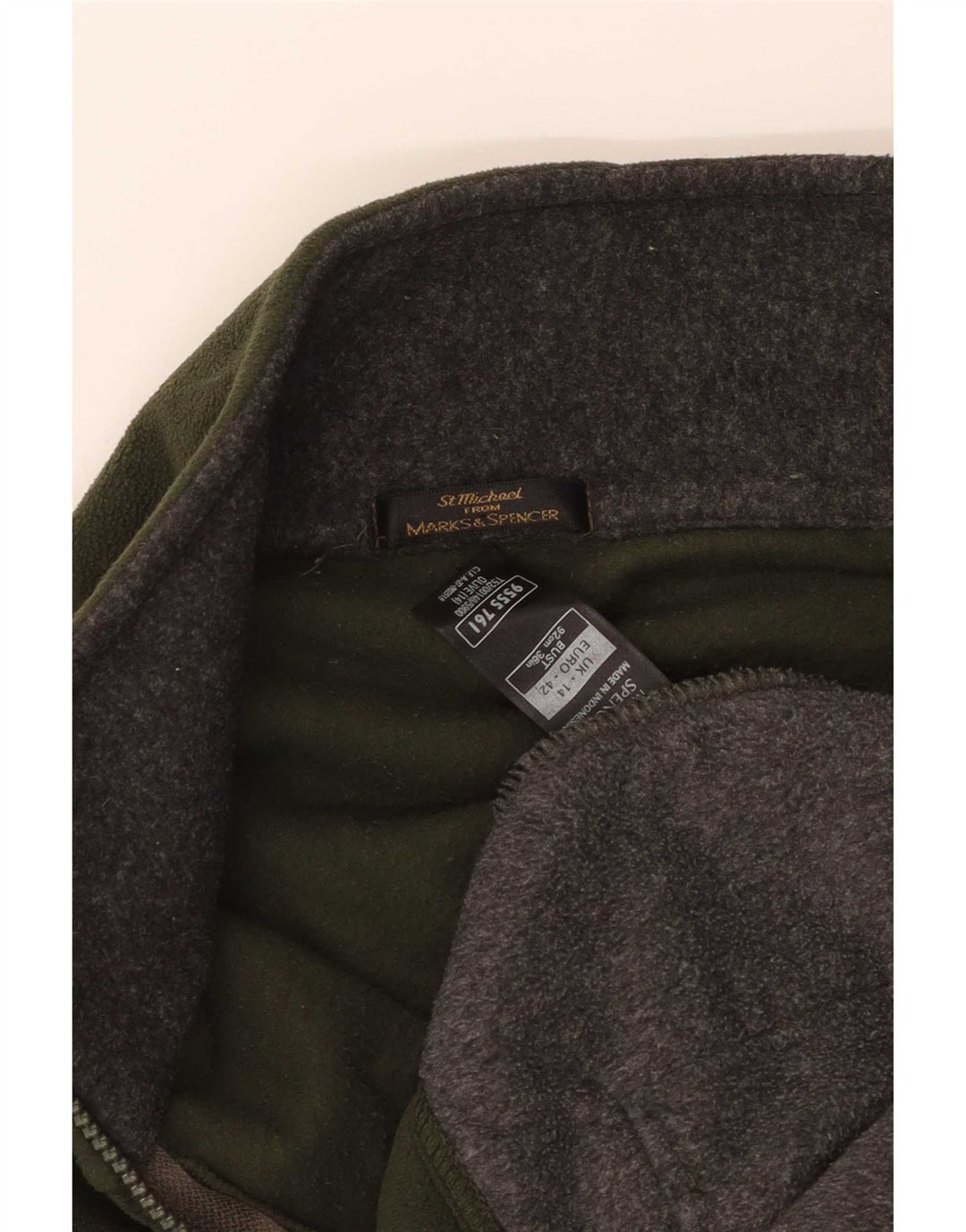 Giacca in pile Marks & Spencer da donna St. Michael UK 14 grande kaki