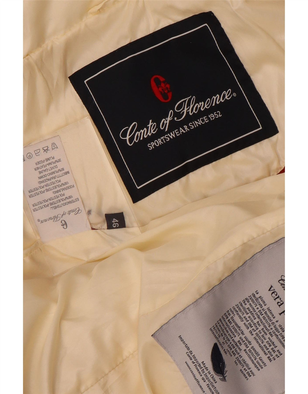 Cappotto imbottito da donna Conte of Florence IT 46 Large Poliestere bianco sporco
