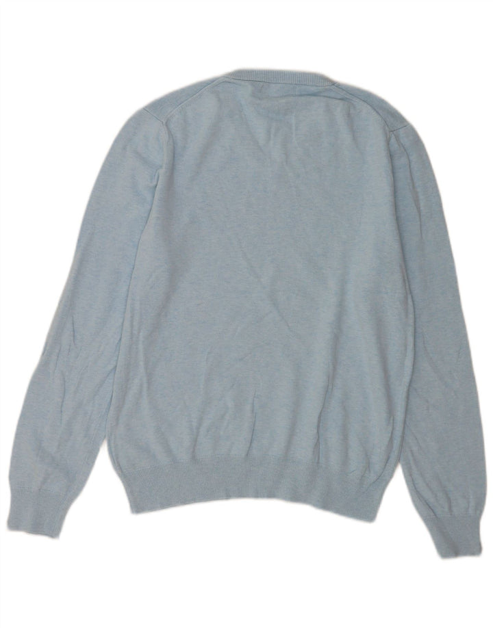 Maglione da uomo con scollo a V Marks & Spencer in cotone blu medio