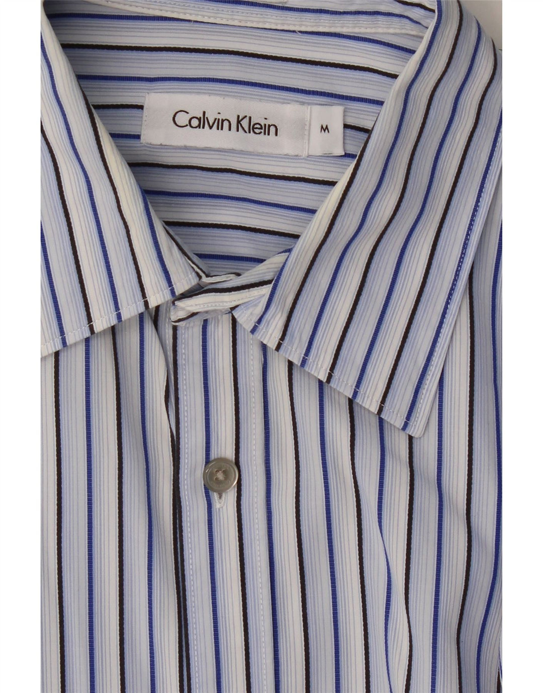 CALVIN KLEIN Camicia Uomo Cotone Rigato Blu Medio
