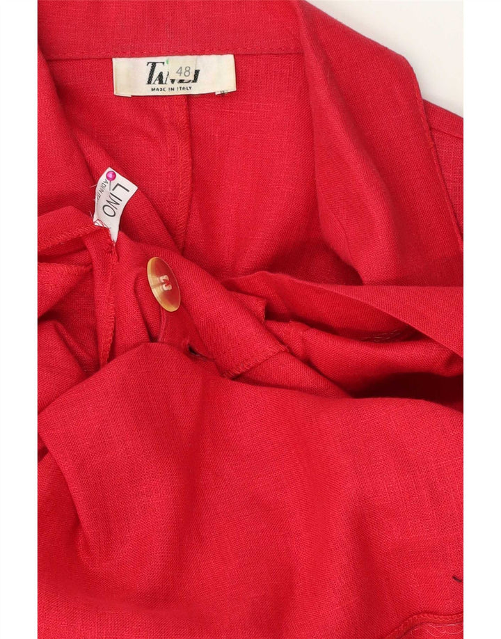 Giacca blazer doppiopetto a maniche corte da donna vintage IT 48 XL rossa