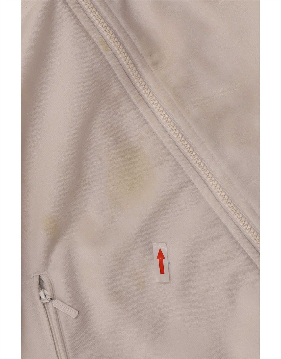 Giacca da tuta da uomo Adidas UK 38/40 poliestere bianco medio