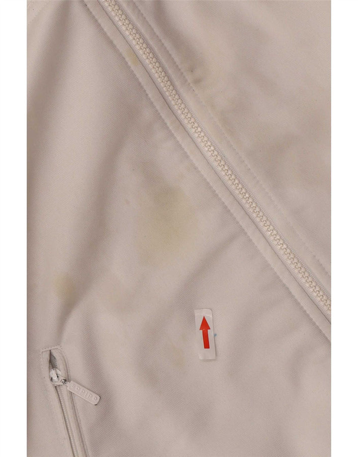 Giacca da tuta da uomo Adidas UK 38/40 poliestere bianco medio