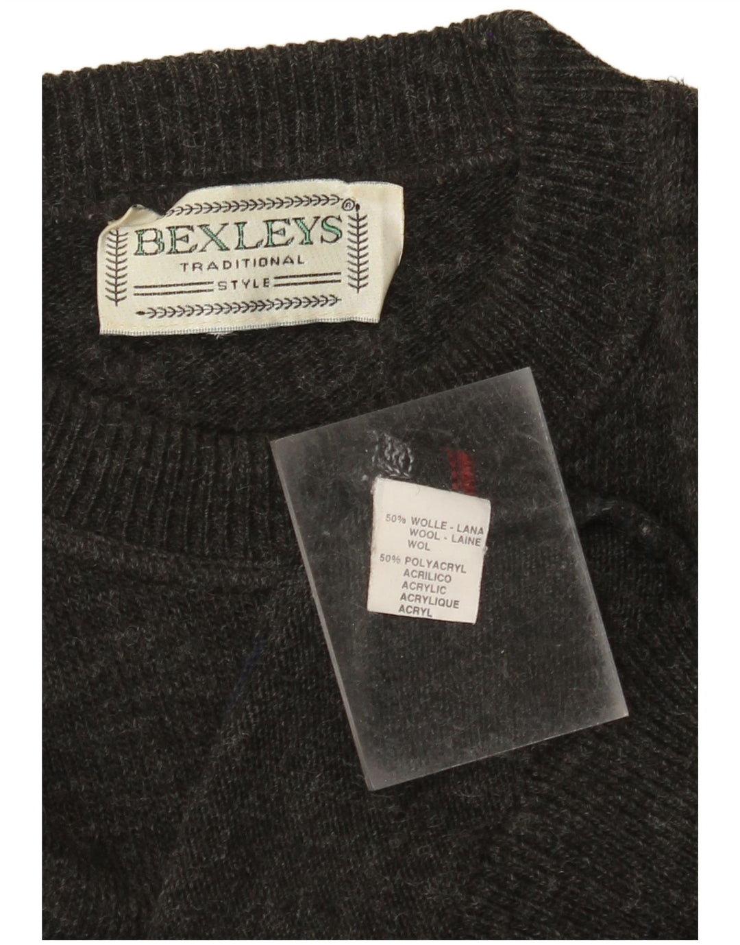 Maglione maglione girocollo da uomo BEXLEYS XL poliacrilico a righe grigie