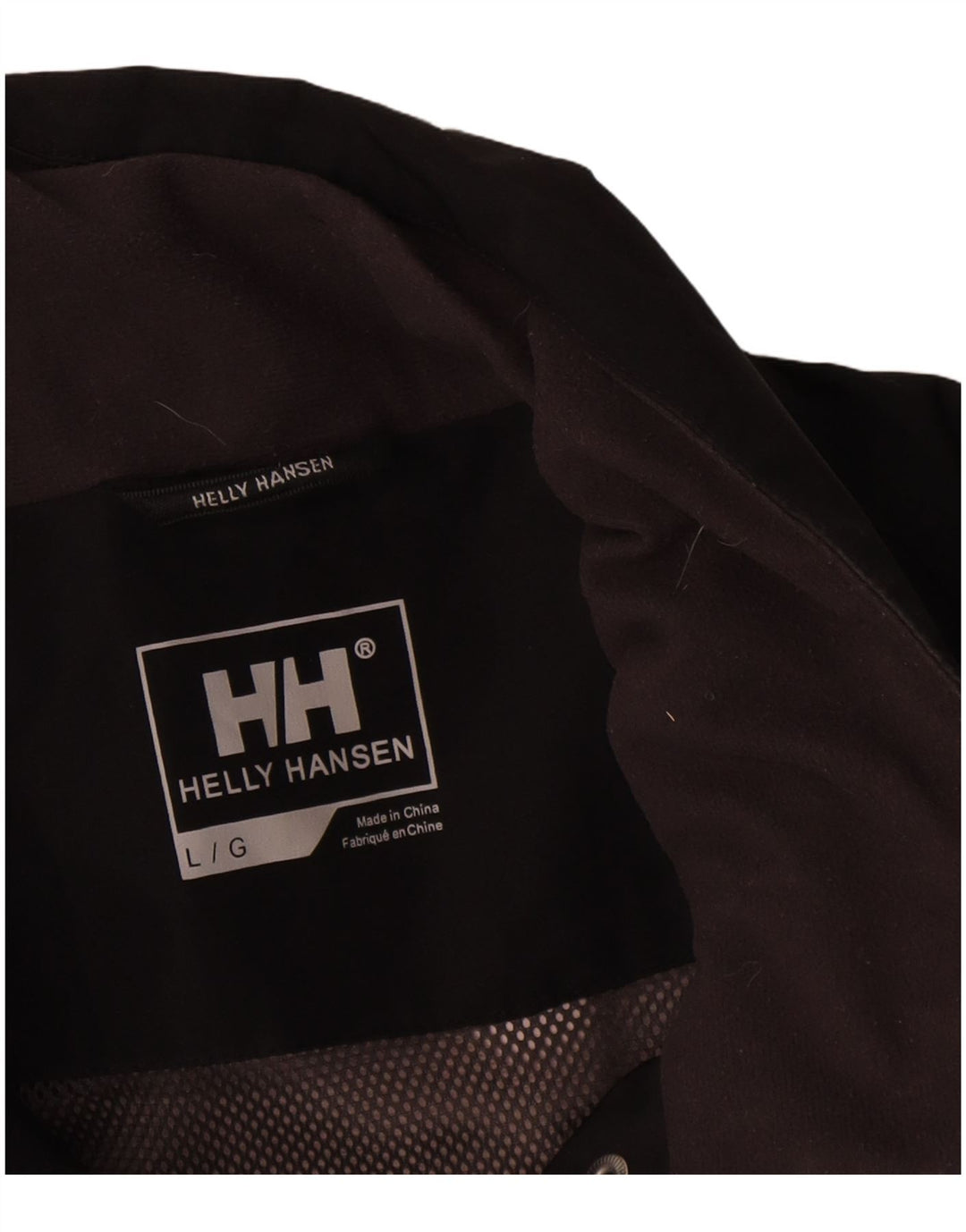 Giacca antipioggia grafica da donna Helly Hansen UK 16 grande poliestere nero