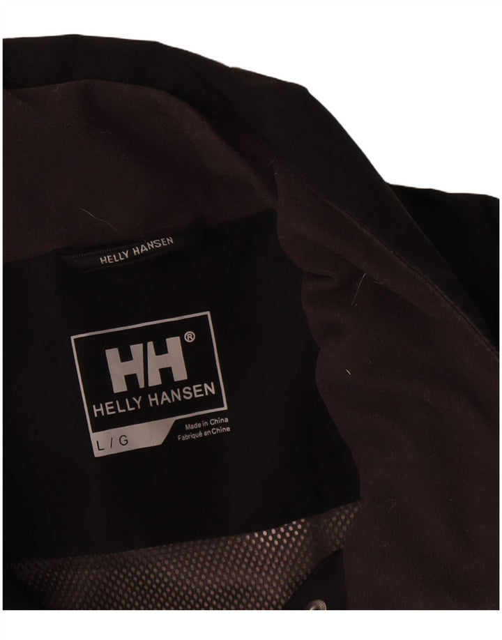 Giacca antipioggia grafica da donna Helly Hansen UK 16 grande poliestere nero