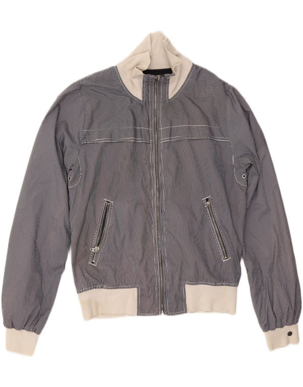 Giacca bomber da donna Diesel UK 16 grande poliestere gessato blu navy