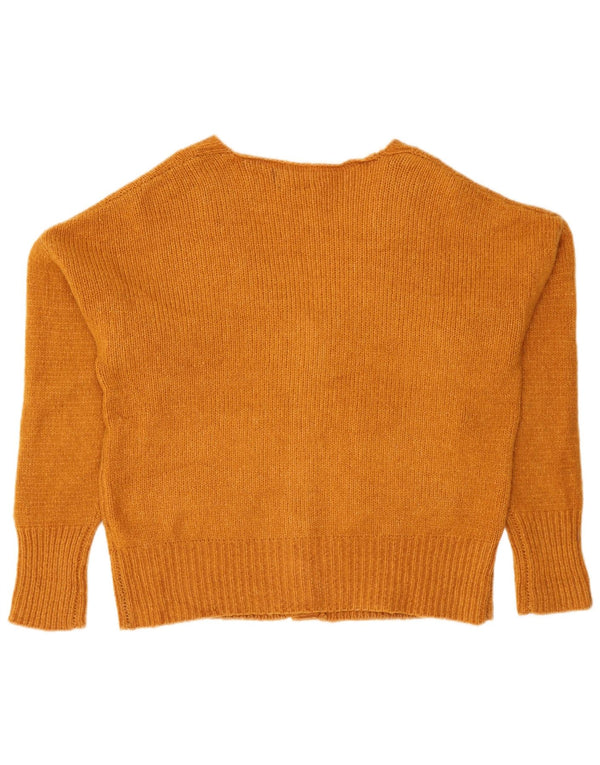 Maglione cardigan da donna Zara UK 16 grande acrilico arancione