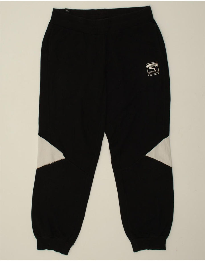 PUMA Mens Tracksuit Trousers Joggers Medium  Black Colourblock Vintage Puma and Second-Hand Puma from Messina Hembry 