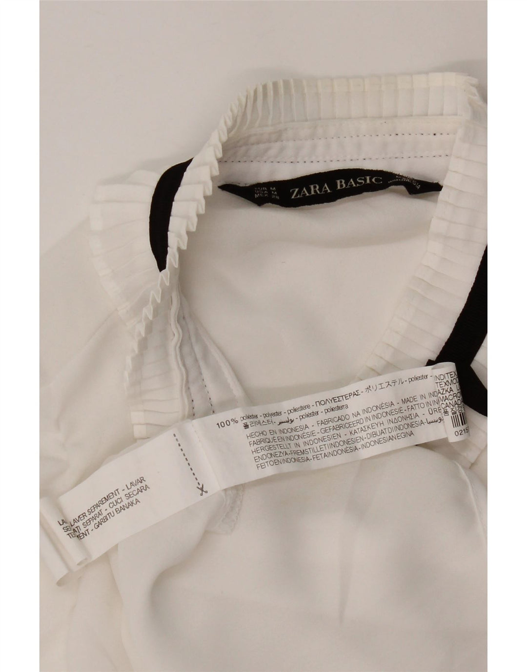 Camicetta da donna con maniche a 3/4 Zara UK 14 Poliestere bianco medio