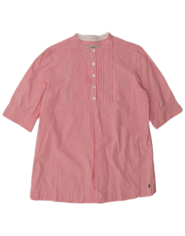 Camicia pullover a maniche corte da donna Jack Wills UK 12 a righe rosa medio
