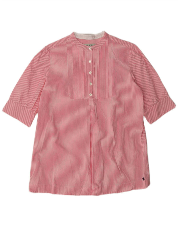Camicia pullover a maniche corte da donna Jack Wills UK 12 a righe rosa medio