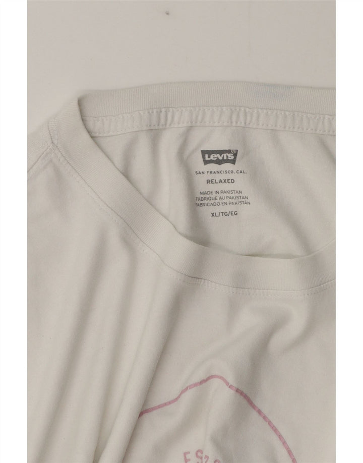 T-shirt grafica da uomo Levi's Top XL in cotone bianco