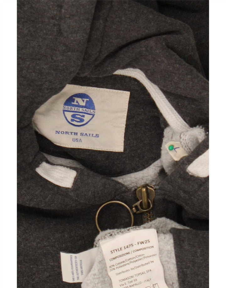 Maglione con cappuccio e zip da uomo North Sails grande in cotone grigio