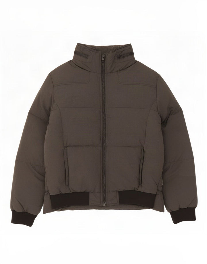 Giacca imbottita con cappuccio da uomo Benetton IT 52 XL Poliestere color block grigio