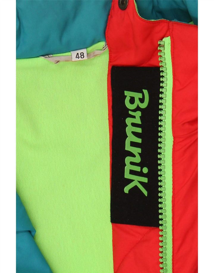 BRUNIK Mens Windbreaker Jacket IT 48 Medium Red Polyamide Vintage Brunik and Second-Hand Brunik from Messina Hembry 