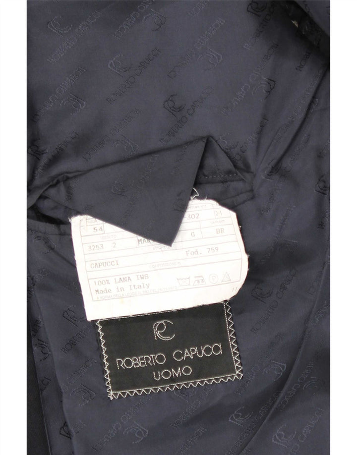 Giacca Blazer Doppiopetto Uomo Roberto Capucci IT 54 2XL Blu Navy