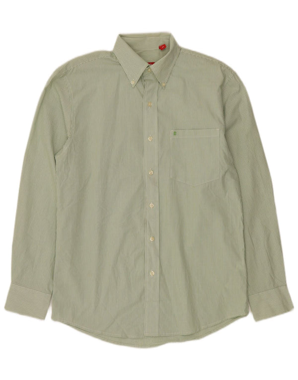 Camicia Uomo Izod Small Verde Gessato in Cotone