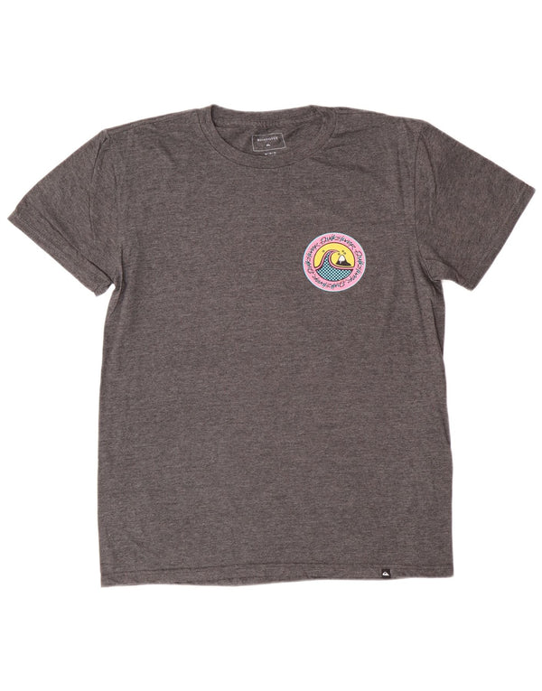 T-shirt grafica da uomo con vestibilità regolare Quiksilver, cotone grigio medio